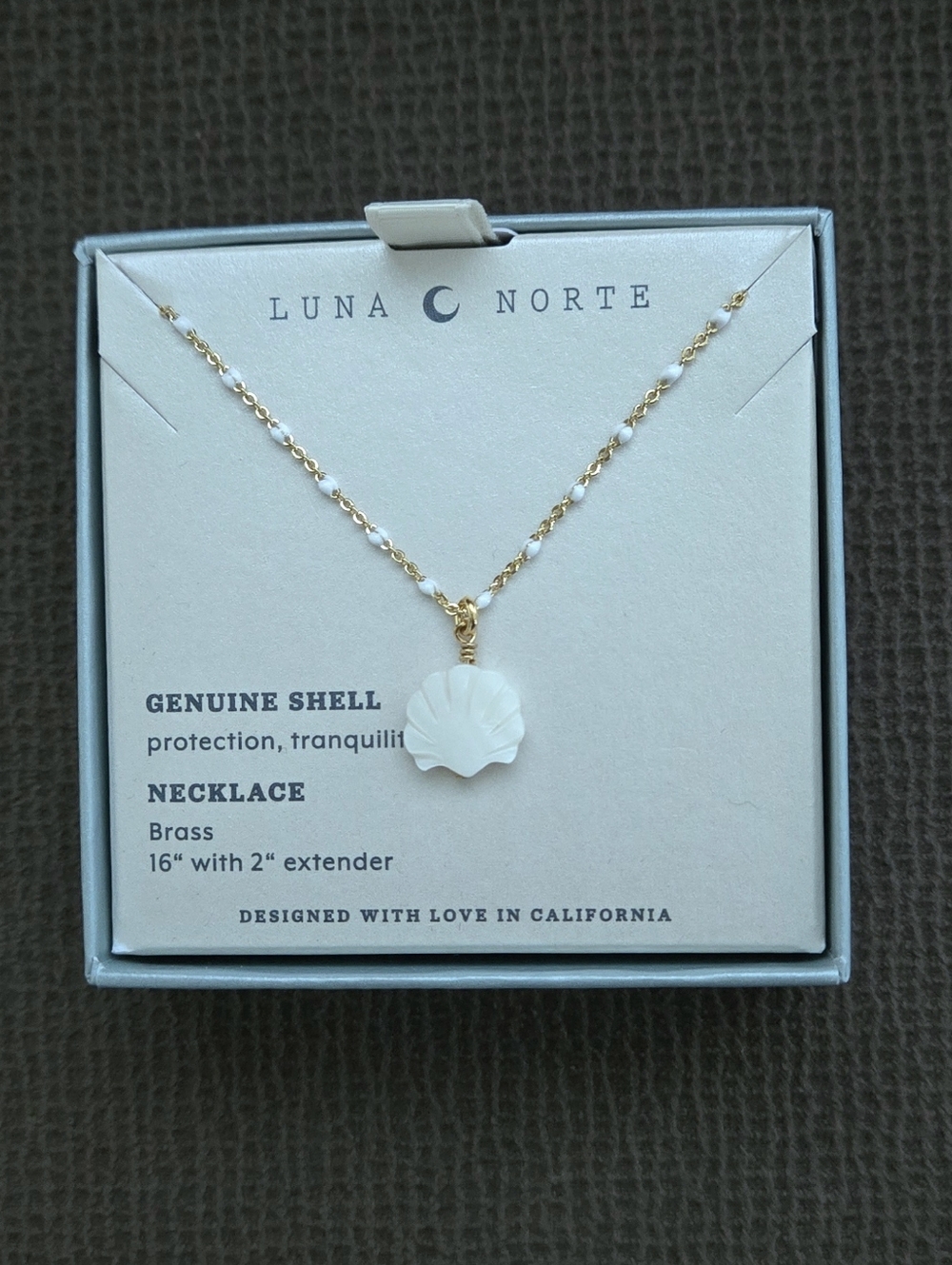✨️HP✨️ Luna🌙 Norte Mother of Pearl Clam Shell🐚 Pendant Necklace - NIB - Picture 4 of 16